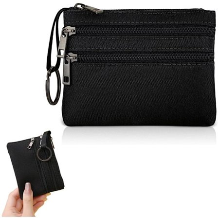 Lommebok - Canvas - Høykvalitets lommebok - 12 x 2 x 9 cm - Svart