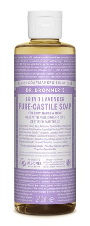 Dr. Bronner's Castile Soap Lavender 240 ml, Skincare, Kropspleje, Bodyshampoo