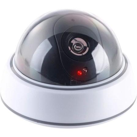CDQ Kamera Atrappe Dome Säkerhetskameradocka med genomskinlig kupol och LED (dummykamera)