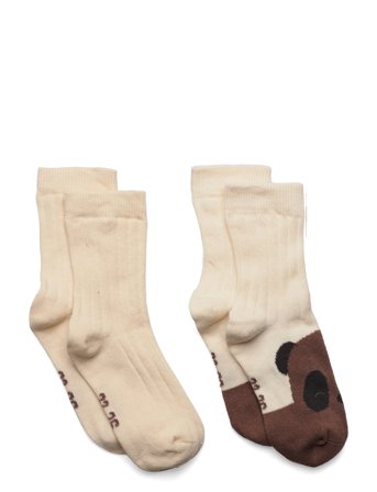 Minymo Baby Socks (2-Pack) - Cream - 15 8