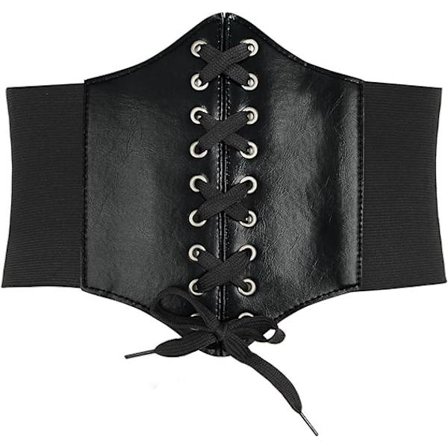 Korsettbelte for kvinner, lærkorsett, snørebånd, elastisk belte, retro C