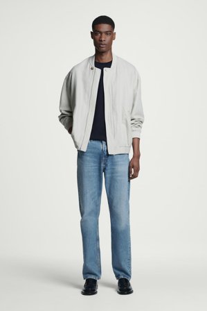 COS Men's T-Shirt In Cotone Dal Taglio Regolare in Blu