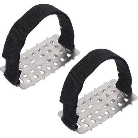 Sklisikre stegjern med 26 stålspiker for snø- og isvandring - 1 par - Svart