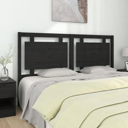 Vidaxl Sänggavel Svart 165,5x4x100 Cm Massiv Furu Svart