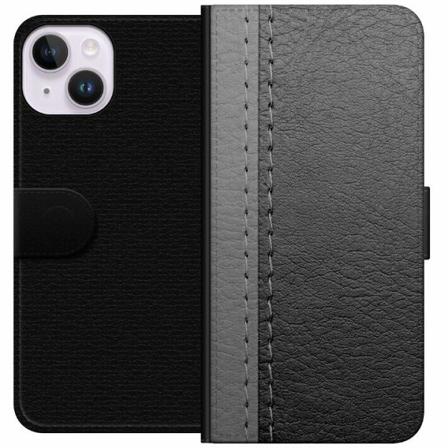 Apple Iphone 14 Plånboksfodral Black & Grey Leather