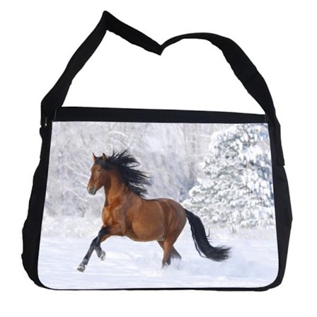 Snö häst väska med axelrem - Perfekt skolväska
