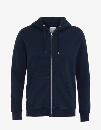 Classic Organic Zip Hood - Navy Blue - L