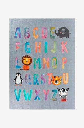 KM Home - Børnetæppe Play - Grå - Børnegulvtæpper - 140X200 - Fra Homeroom