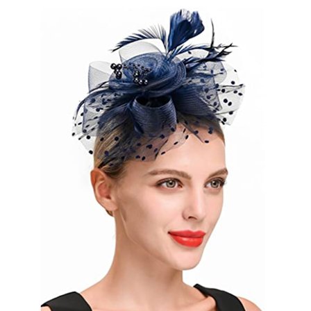 Hattar för kvinnor 50-tal huvudbonad med slöja blomma cocktail bröllop tebjudning kyrka derbyhatt mesh topphatt jockeyklubb håraccessoarer