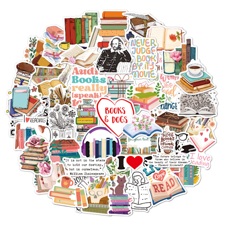 Läs klistermärken 50 skrivmaterial vattenkopp mobiltelefon kindle surfplatta dator dekoration vattentäta bagageklistermärken