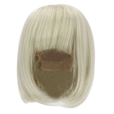 Dukke Paryk Lige Pandehår Skulderlangt Kort Hår Blød Fiber Nemt At Klippe Til 1/3 BJD Grøn