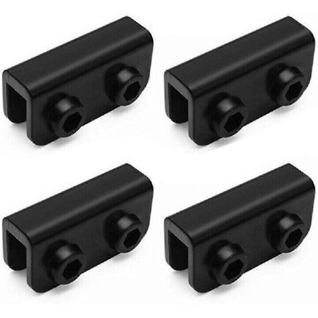 4 stk. 2-vejs Pop Up Pavillon Udskiftningsstik Reservedel Rektangulært Beslag Sæt Sort