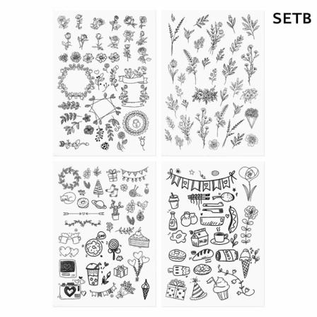 4 ark Broderistabilisatorer Mønstre Broderioverførsel A4SETB