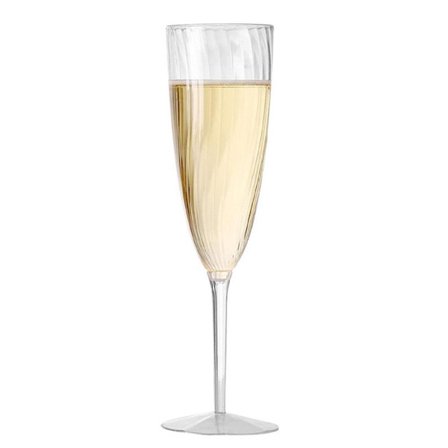 8 stk. 180 ml Champagneglass i plast, høye vinglass for fest, bryllup og feiring
