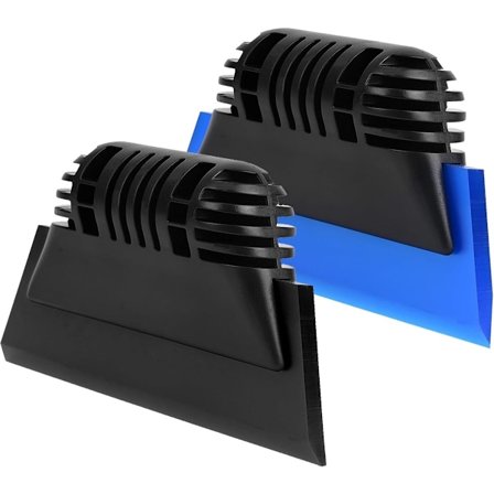 Bilskraber, blød med silikonelæbe, TPU vandskraber til brusebad, spejl, vindue og bil, vinduesvisker, bilindpakning, vinduesfilmssæt, sort, blå