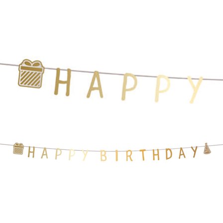 Bokstav-girlander Happy Birthday Gull