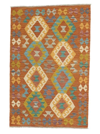 Kilim Afghan Old Style Rug 100X151 Brown/Orange Wool, Afghanistan