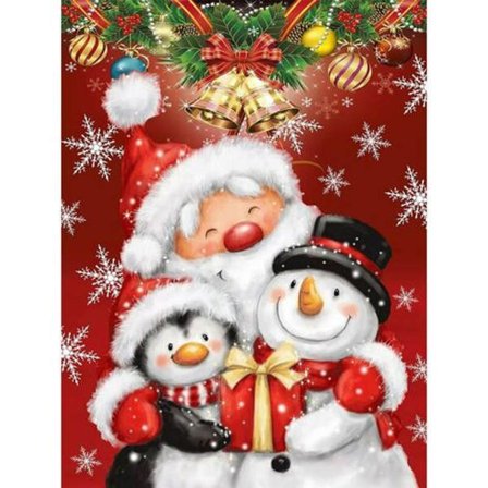 Jultomte Snögubbe Trädgårdsbanner 12 x 18 Tum Dubbelsidig Pingvin Snöflinga Klocka Hemgård Banner Välkommen Wi