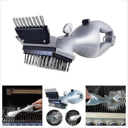 Bbq Rengøringsbørste Rustfrit Stål Udendørs Bbq Grillbørste Grill Grillrenser Damp Bbq