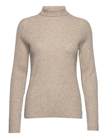 Helaine L Knit Høyhalset Pologenser Beige Andiata