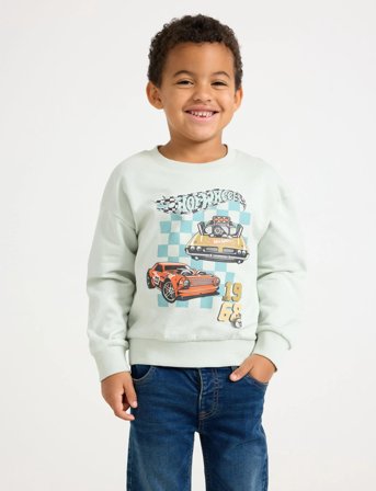 Lindex Sweatshirt Hot Wheels - Green - 134