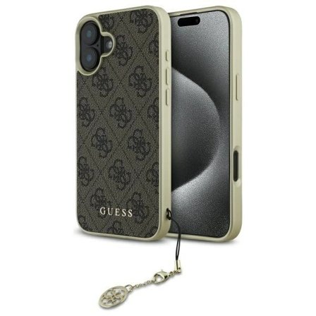 Guess Mobilskal till iPhone 16 4G Charms Collection - Brun