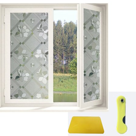 2PCS (fleur) Film électrostatique vitre Anti Regard Film pour V