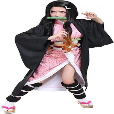 Nezuko Cosplay Kostym Anime Cosplay Outfit Set Halloween Klänning för Vuxna Barn (170 cm)