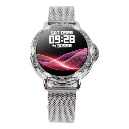 Fitness Tracker Klocka för Kvinnor 1.2 tum Pekskärm Sömnövervakning Kaloriräkning Mobiltelefon Smartwatch