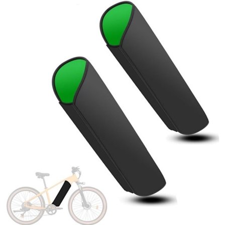 Todelt - Batteribeskyttelse til elcykel - Velegnet til stel med en omkreds på 28-36 cm (grøn)