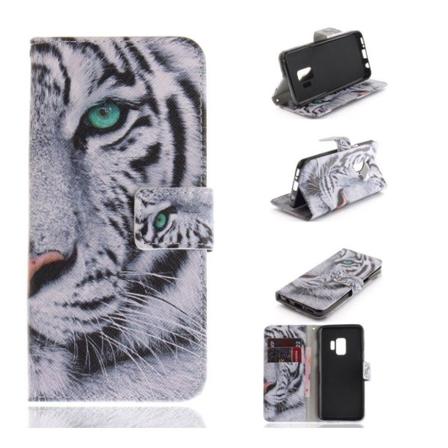 Samsung Galaxy S9 mønstret PU læder flip etui - Tiger Multicolor