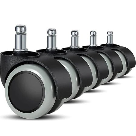 5-pak kontorstolsruller 11 mm / 22 mm erstatning hårdt gulv til gamingstole, drejestole, pr