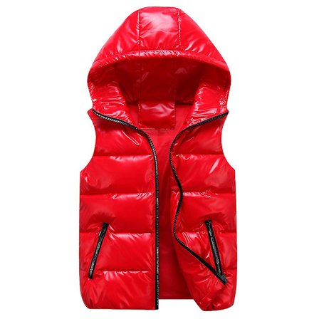 Sliktaa Unisex Shiny Waterproof Sleeveless Jacket ightweight Puffer Vest