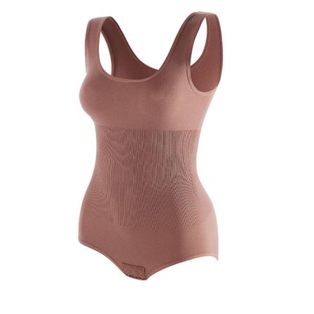 Sömlös Dam Bodysuit Shapewear BRUN 3XL-4XL