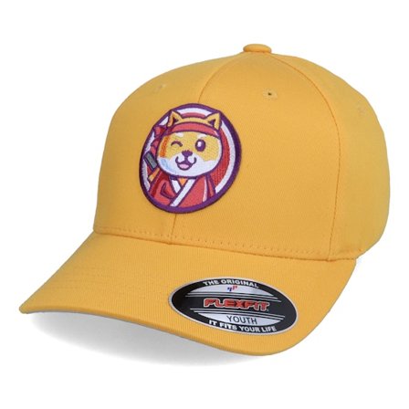 Kiddo Cap - Geel flexfit Cap - Kids Shabo The Shiba Yellow Flexfit @ Hatstore