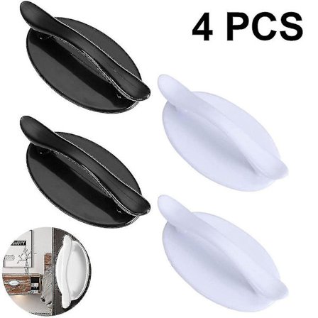 4 stk. Perforeringsfrie skapskaphåndtak Dør- og vindushjelp Trekk Garderobe Perforeringsfri liming