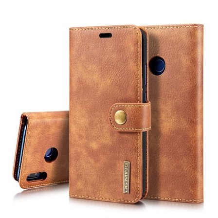 DG.MING Huawei P20 Lite mobiletui i splidtet læder med lommer til kort - Brun