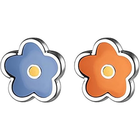 Solida 925 Sterling Sølv Søde Blomster Øreringe Stifter til Teenagere Små Farvede Blomster Stift Øreringe Allergivenlige