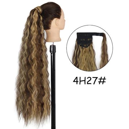34 Tommer Syntetisk Ponytail Hårforlængelse Clip I Falsk Paryk Hårpiece Blond Omslag Rundt Pigtail Lang Makeup Overhead Pony Tail 4H27 34inches 85cm