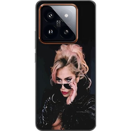 Kompatibelt Mobildeksel til Xiaomi 14 Pro Lady Gaga portrett med solbriller og dramatisk sminke i mørk glamorøs stil