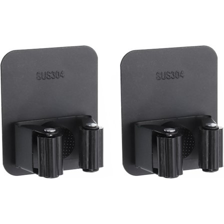 ING Lyx Väggfäste, Handtagsklämma, Kvastupphängningssystem, 2 Delar Väggmonterat Väggfäste, Rostfritt Stål 304, med Självhäftande och Skruvar, Svart