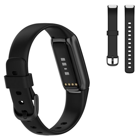 Fitbit Luxe enkelt klockarmband i silikon - Svart / Storlek: L