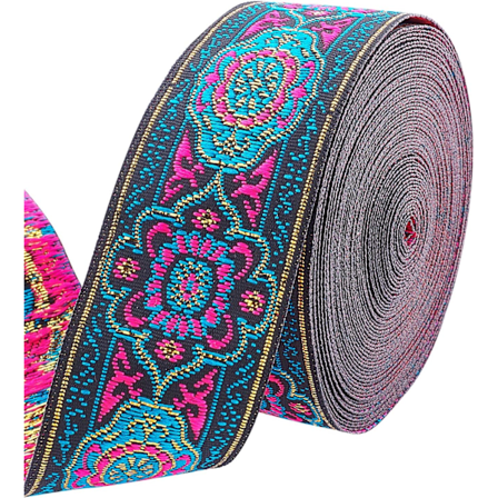7m 33mm Vintage Jacquard Band Broderad Vävda Band Tyg T