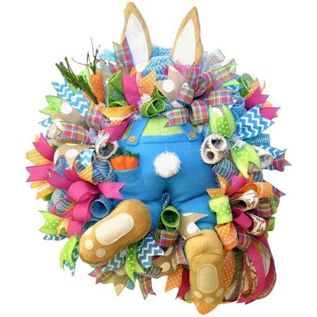 Påskkrans ytterdörr, påskkrans, kanin påskkrans, söt kanin rumpa dörrkrans, konstgjorda påskkrans dekorationer
