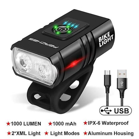 Led Cykel Lygte 1000 Lumen Genopladelig Lys Mtb Road Mountain Bike Forlygte