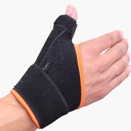 Tommelskinne håndleddsstøtte ORANSJE VENSTRE VENSTRE