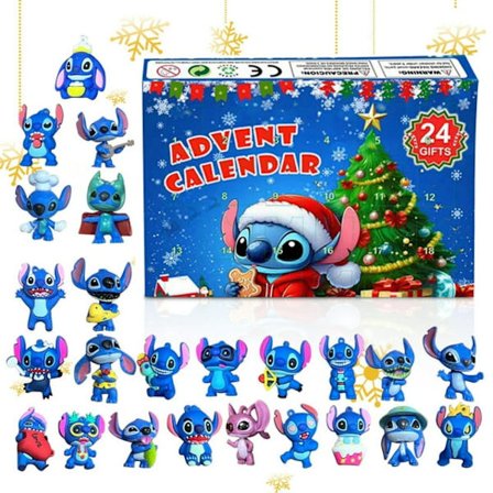 2025 Julekalender Lilo & Stich Action Figur Leke 24 Dager Nedtelling Blindboks Overraskelsesgaver