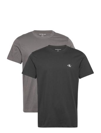 2 Pack Monologo T-Shirt T-shirts Short-sleeved Svart Calvin Klein Jeans