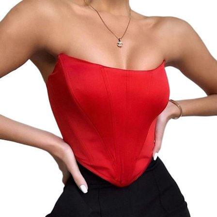 Ærmeløs Top Off Shoulder Corset RØD