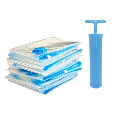 4 Pak Vakuum Opbevaring Tasker Mere Plads Save Kompression Rejse Seal Lynlås